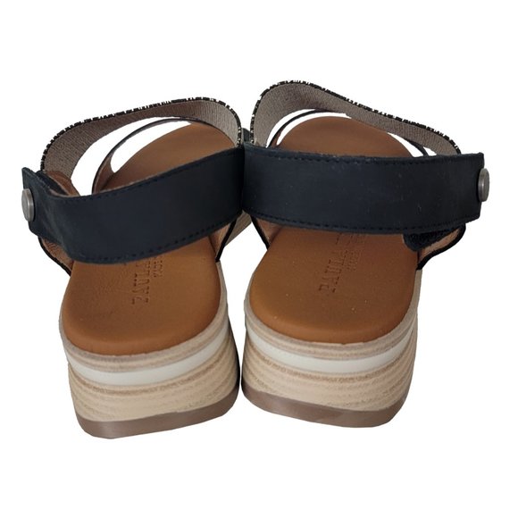 Paula Urban Nabuk Sandal Tan & Negro Black 4-8443 NIB - Picture 5 of 5